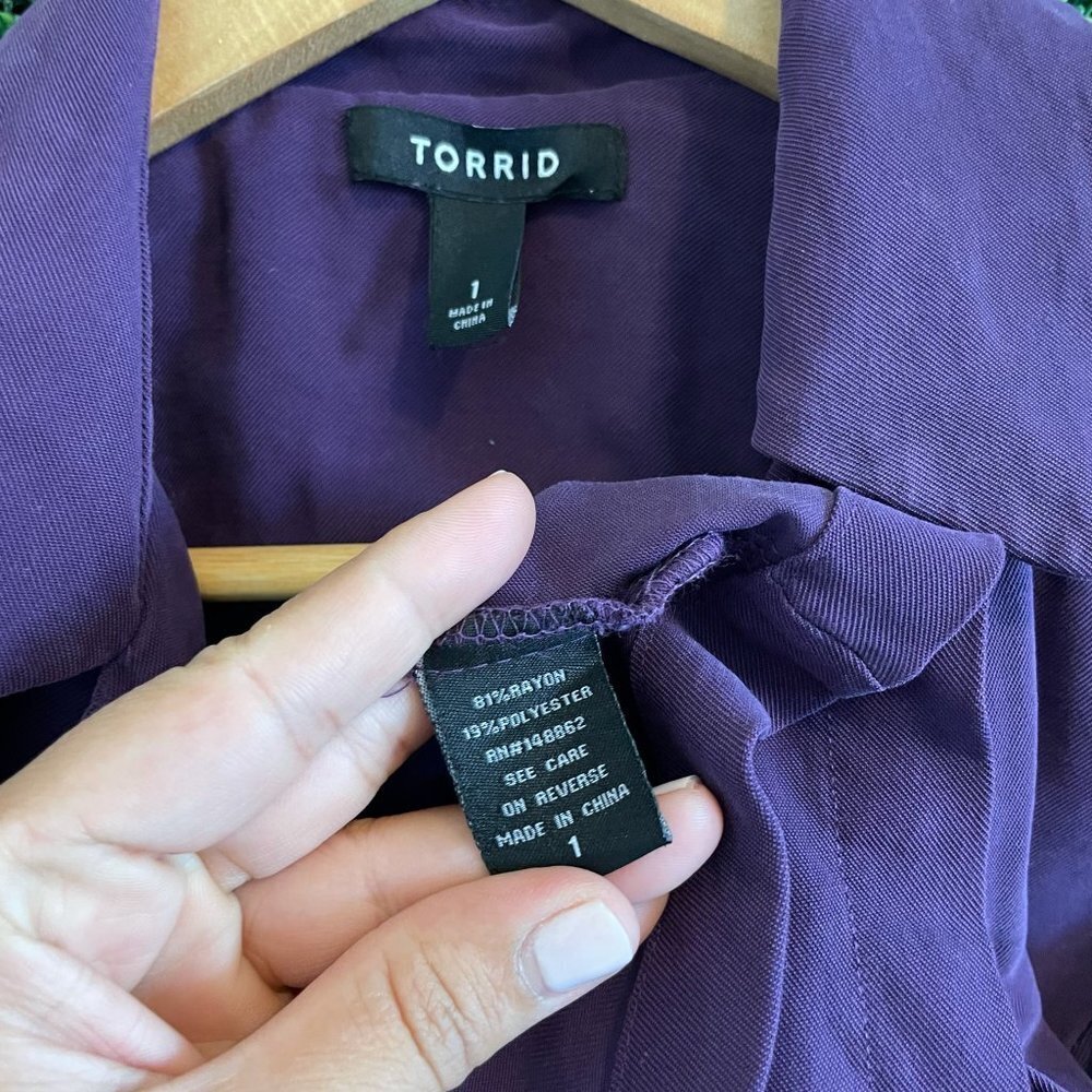 Torrid Purple Twill Drape Jacket - Picture 6 of 12